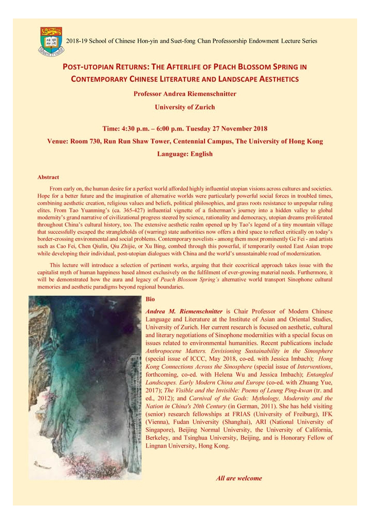 POST-UTOPIAN RETURNS: THE AFTERLIFE OF PEACH BLOSSOM SPRING IN CONTEMPORARY CHINESE LITERATURE AND LANDSCAPE AESTHETICS