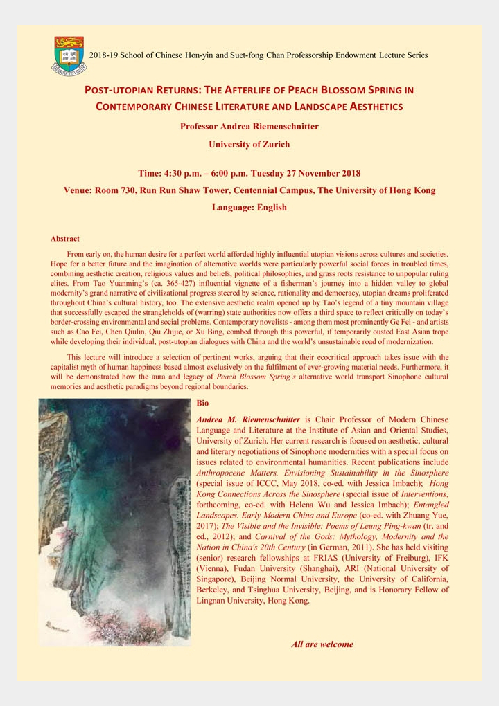 POST-UTOPIAN RETURNS: THE AFTERLIFE OF PEACH BLOSSOM SPRING IN CONTEMPORARY CHINESE LITERATURE AND LANDSCAPE AESTHETICS
